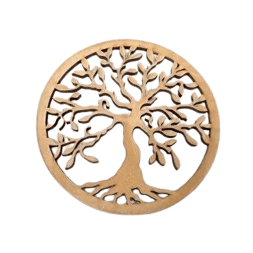 MDF COASTER ROUND SHAPE TREE OF LIFE (NATURAL)